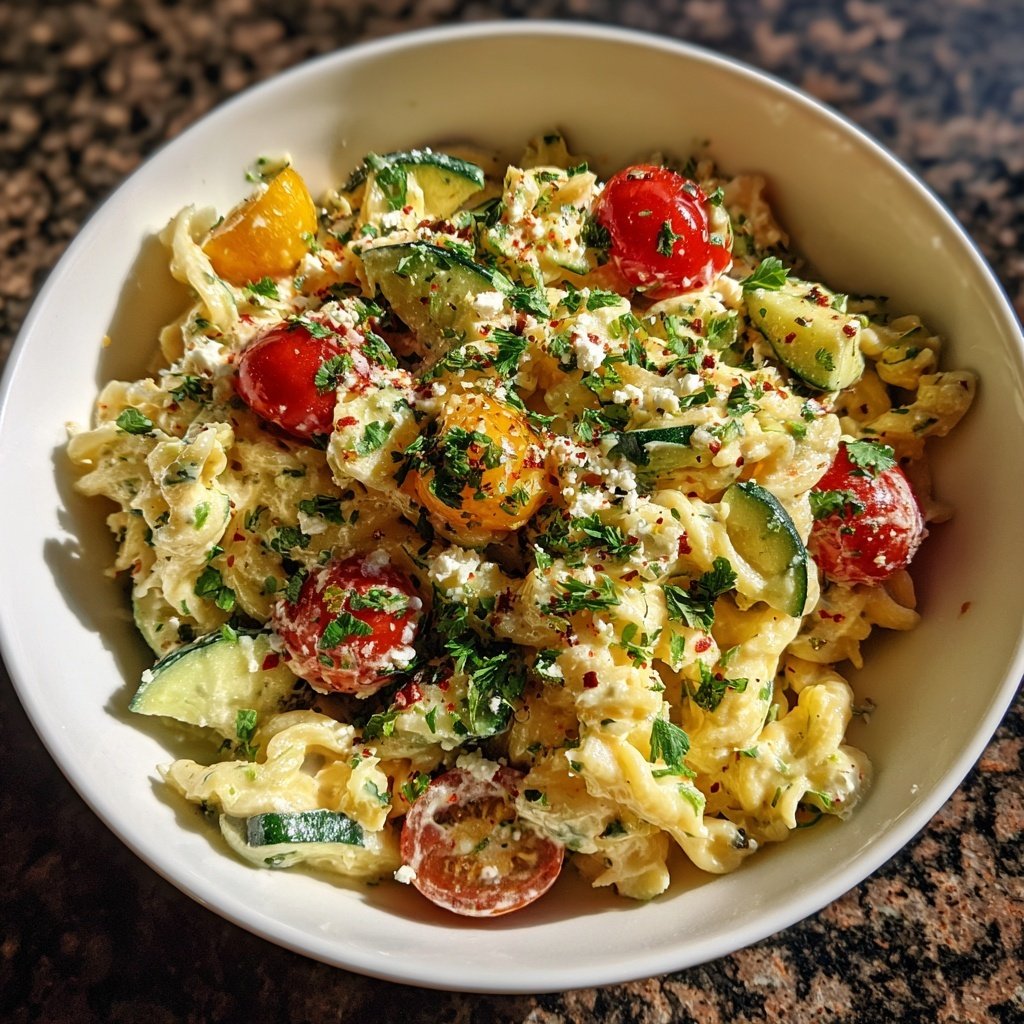 Mediterraner Nudelsalat Cremig