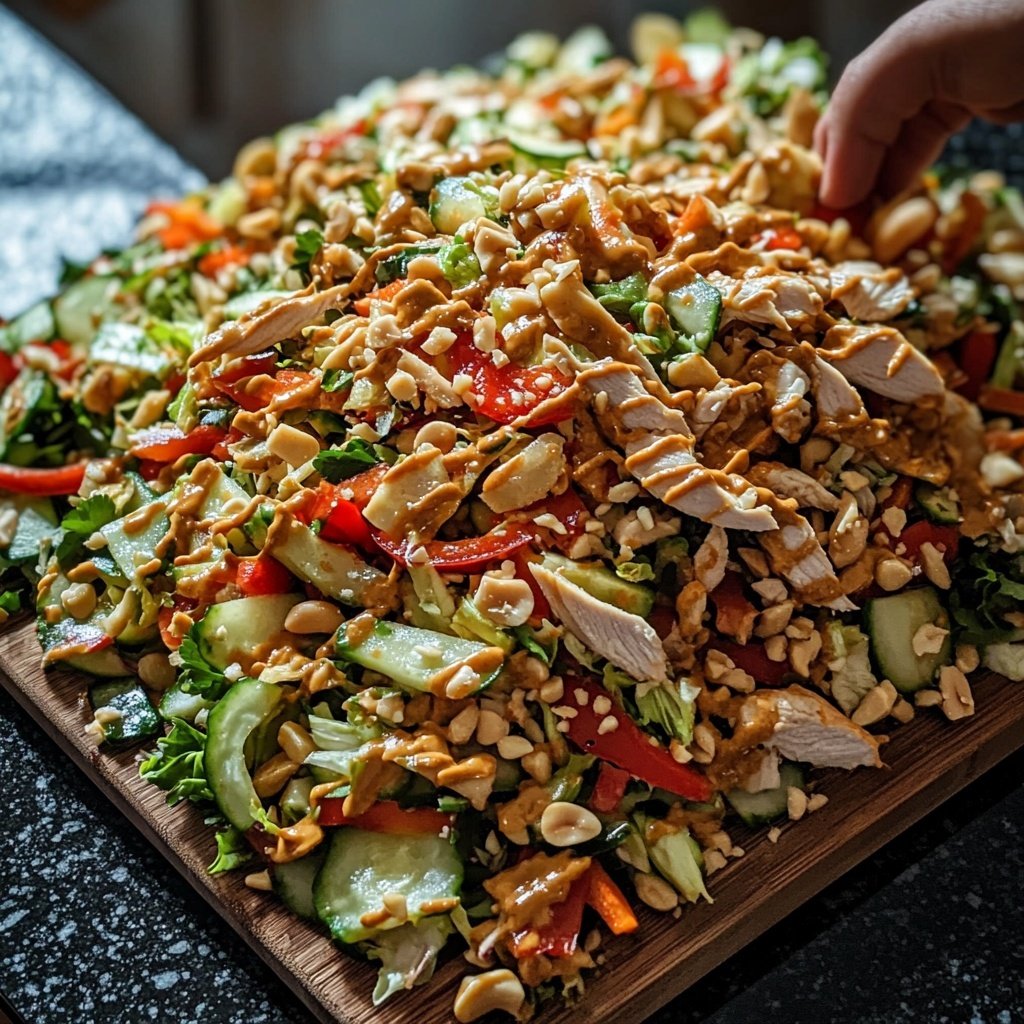Thai Erdnuss Hähnchen Salat