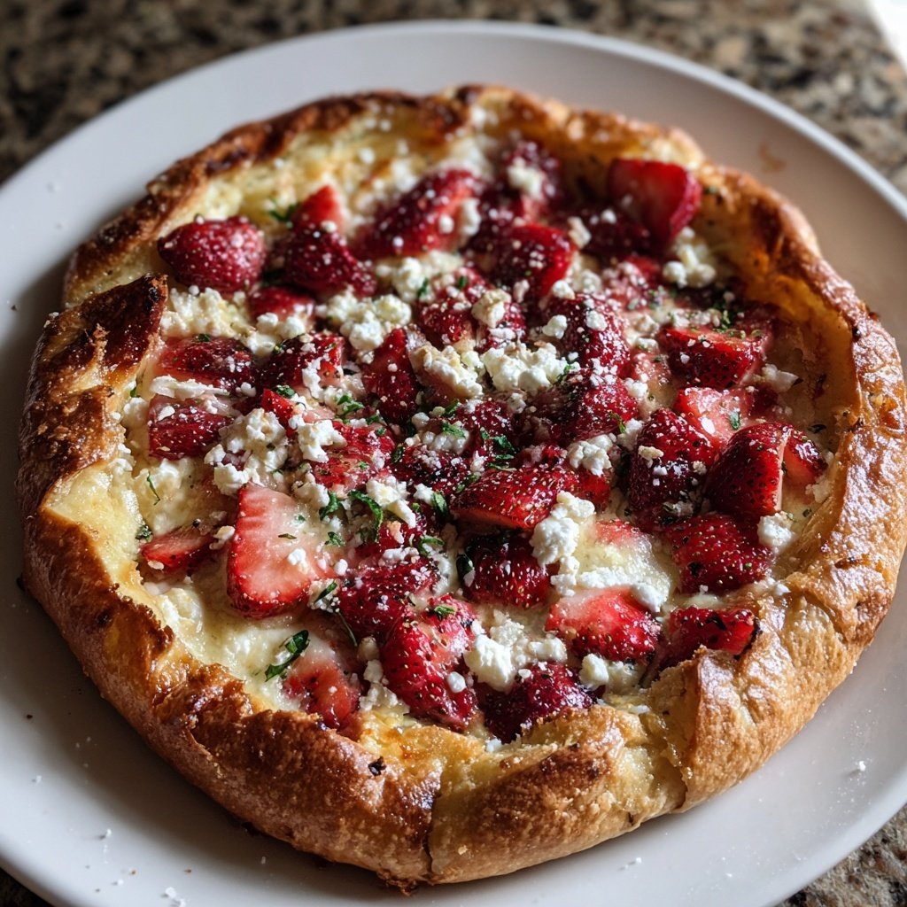 Pizza mit Erdbeeren und Ziegenkäse