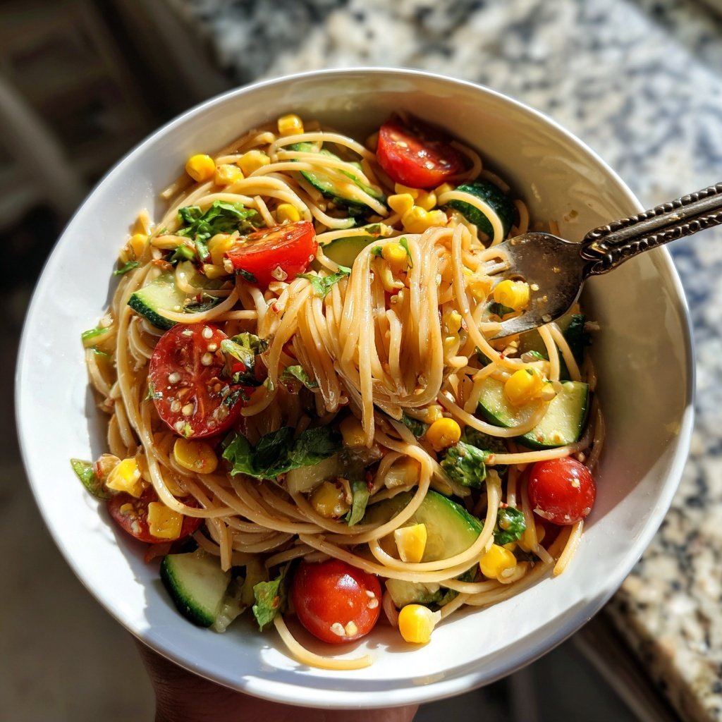 Mediterraner Nudelsalat Mit Mais