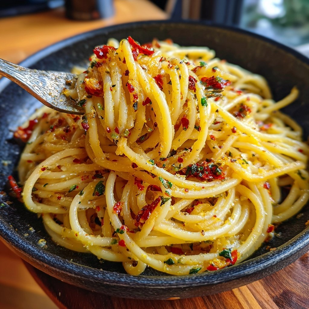 Spaghetti mit Hummeröl und Chili