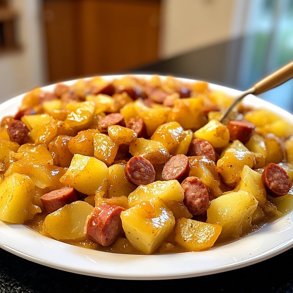 Kartoffelgulasch mit Würstchen