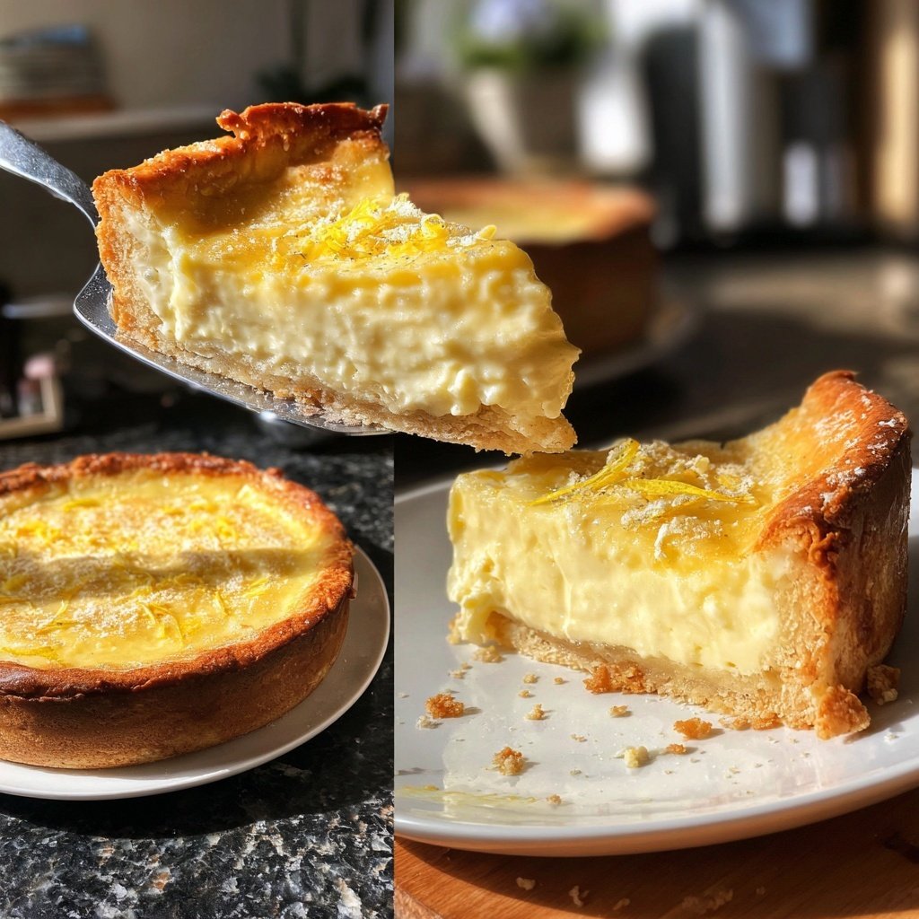 Käsekuchen mit Zitronenboden
