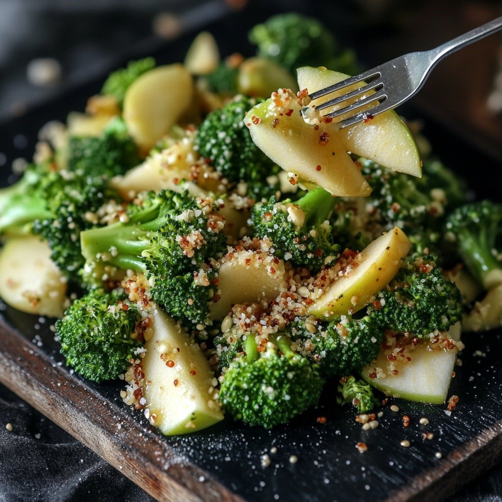 Roher Brokkoli-Salat mit Apfel – Vegan und Low Carb